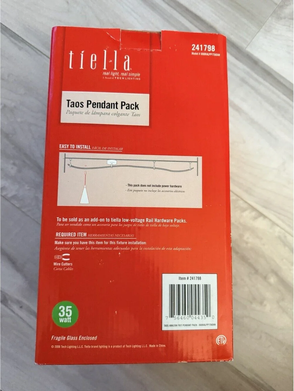 Tiella Taos Pendant Light Part#241798 New In Box Cone Shaped Shade